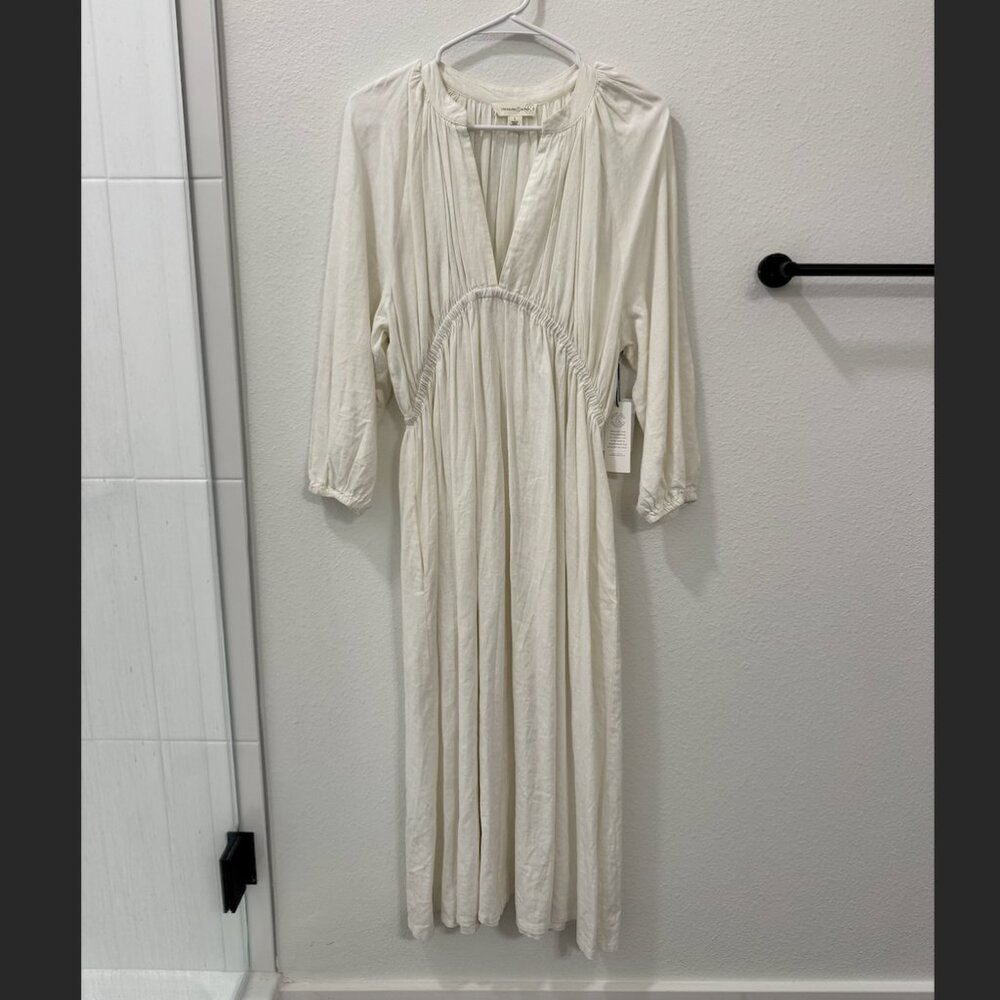 NWT | Treasure & Bond White Linen Blend Midi Dress | Size Large
